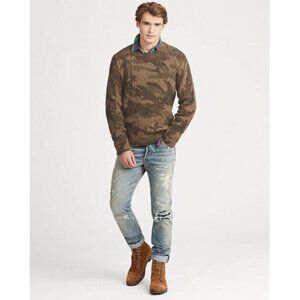 Polo Ralph Lauren Wool Knitted Sweater In Camouflage Patern Size XL NWT (BV2)